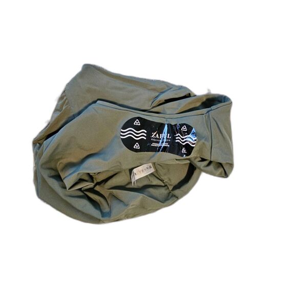 ZAFUL Army Green High Waisted Ruched Tummy Control Bikini Bottoms Sz L - Picture 5 of 9